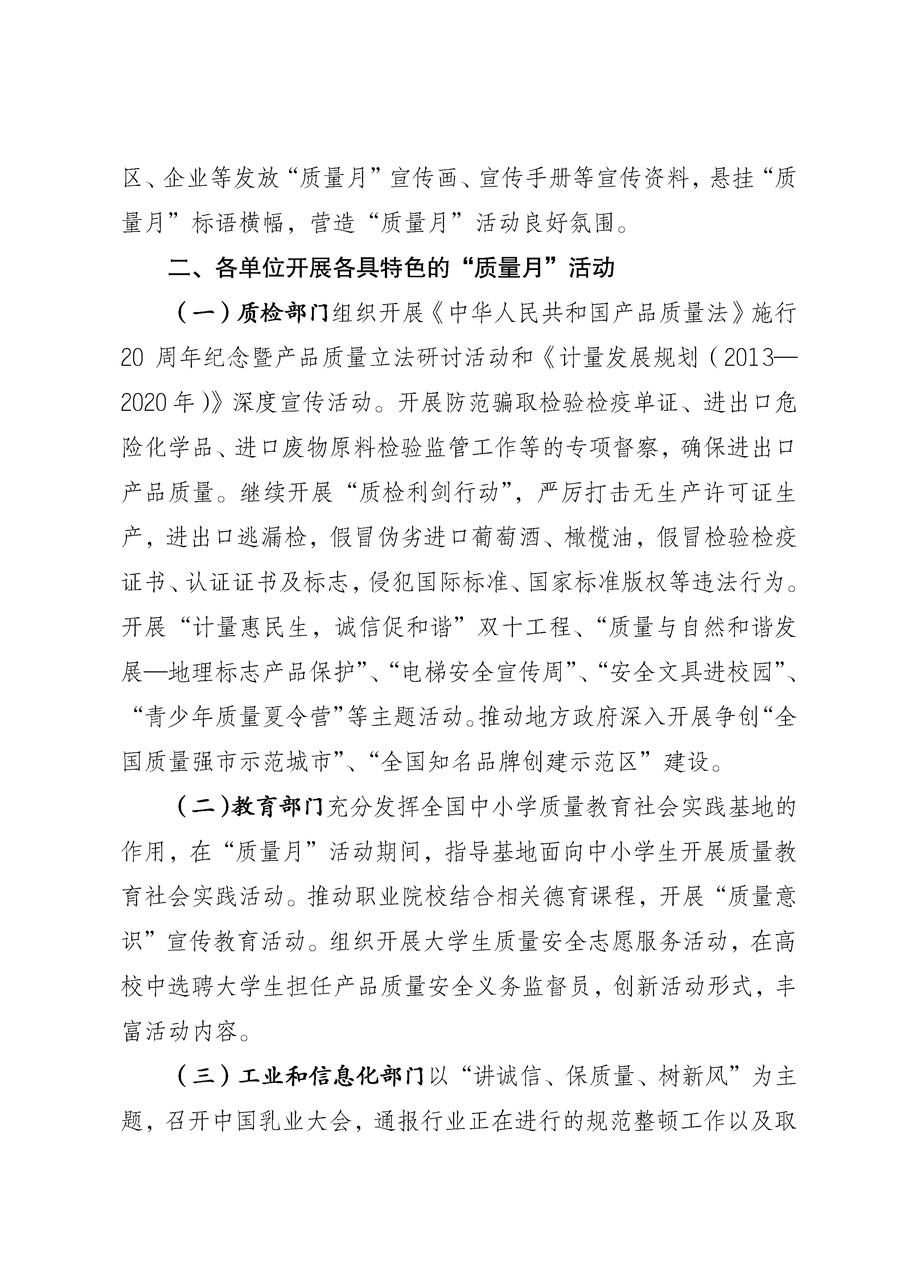 國家質(zhì)量監(jiān)督檢驗檢疫總局《質(zhì)檢總局辦公廳關于征求<2013年全國&ldquo;質(zhì)量月&rdquo;活動方案>意見的函》
